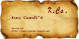 Kunz Csanád névjegykártya